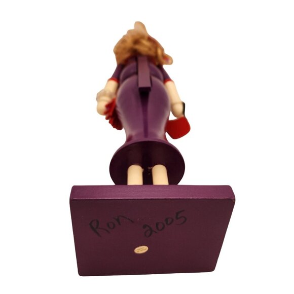 Posh Red Hat Society Nutcracker Figurine Woman In Purple Halloween Holiday Gift - Picture 6 of 9